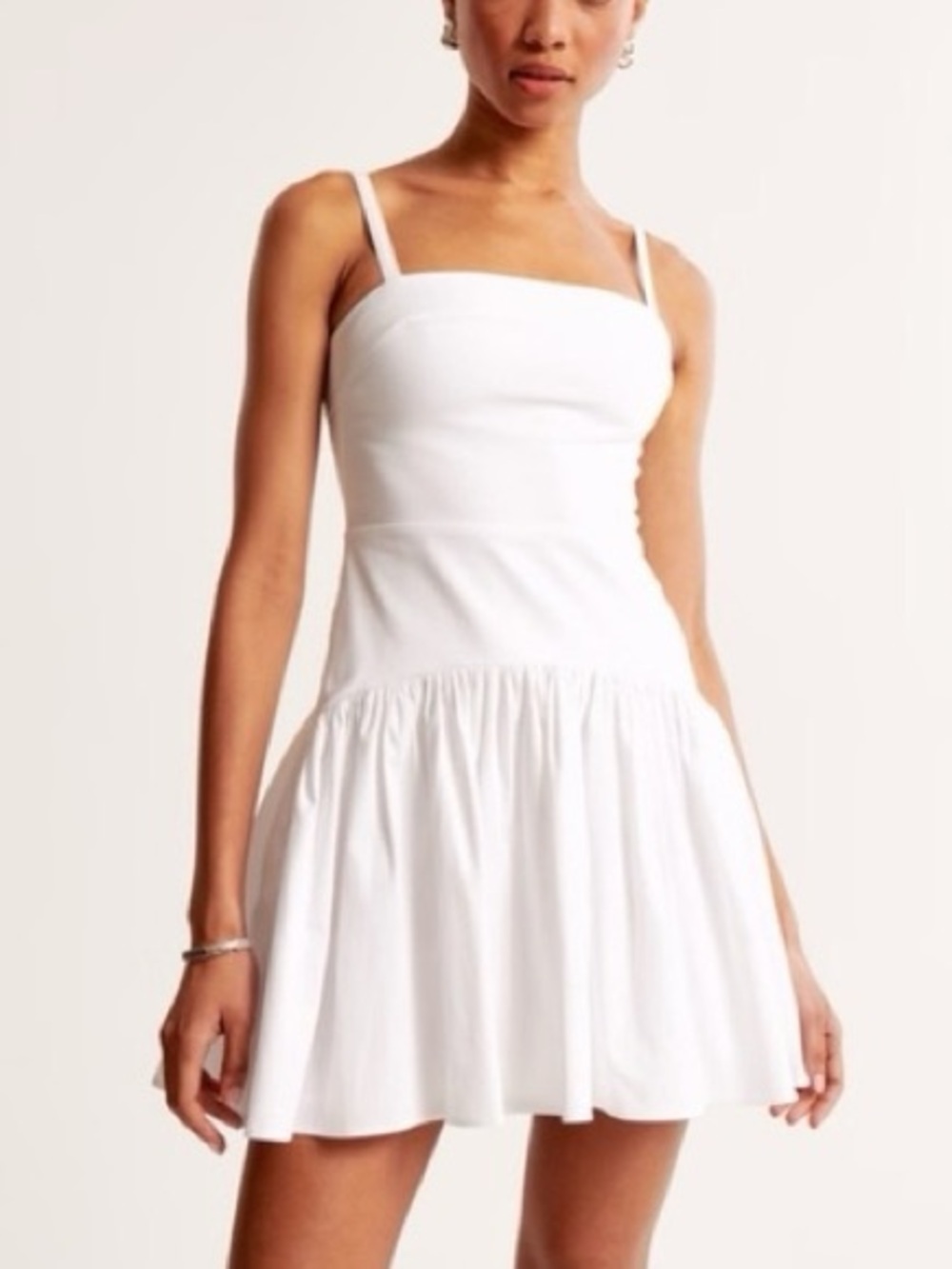 Abercrombie & Fitch White Tiered Mini Dress Spaghetti Strap Medium 57226
